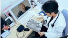 Doctor conducting telehealth appointment