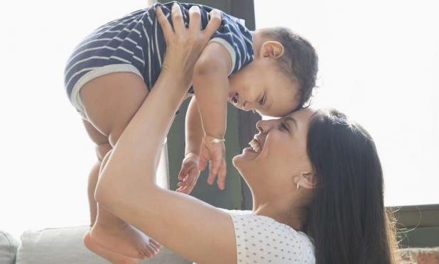 Parent holding baby