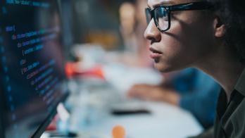 A computer programmer focused on coding